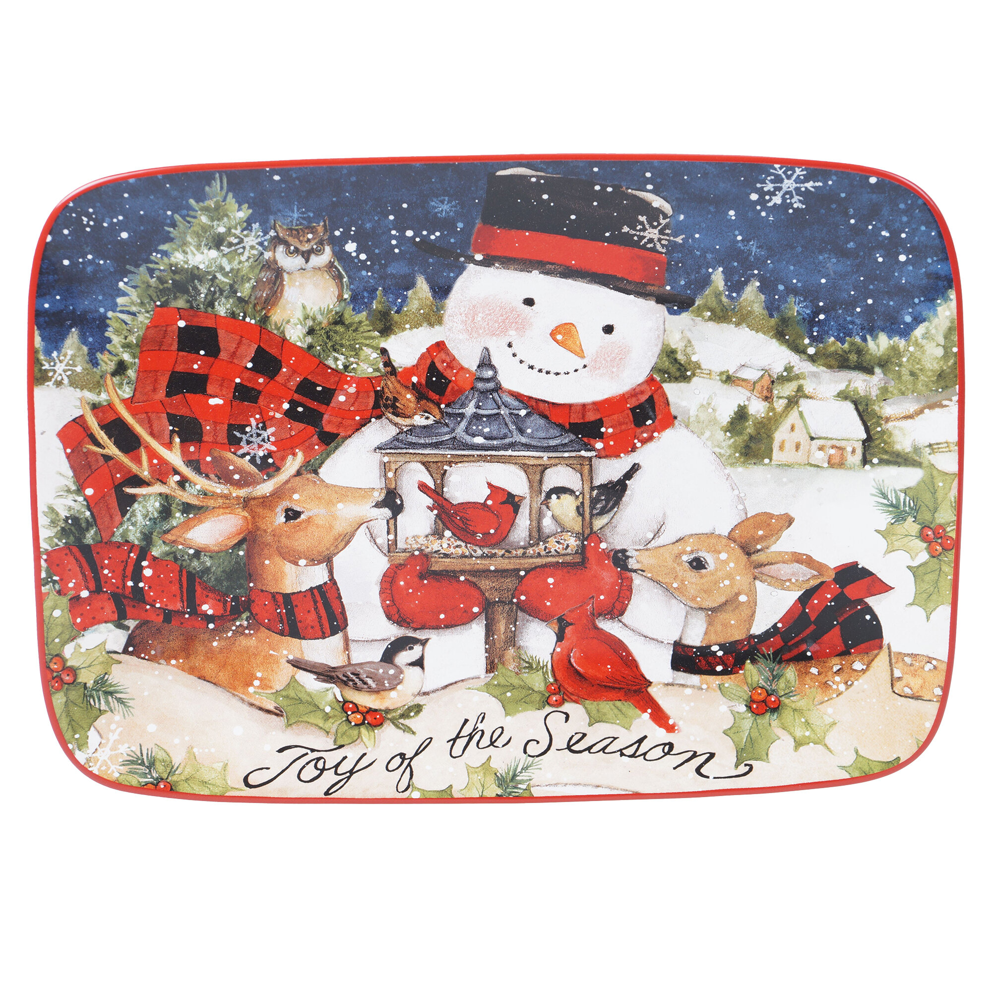 Certified International Magic Of Christmas Snowman Rectangular Platter ...