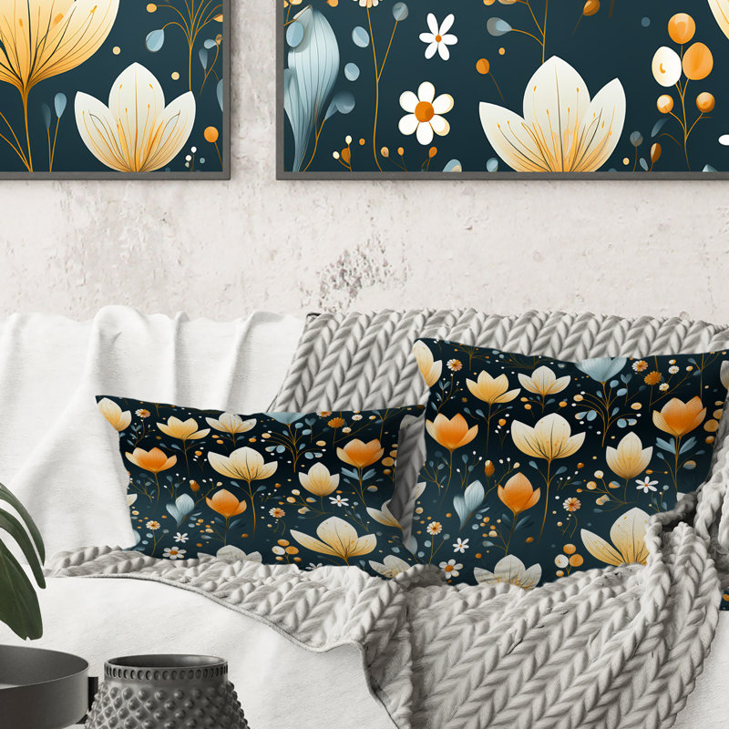 Scandinavian Botanical Collage III - Coussin décoratif imprimé botanique