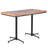 Stockholm Pine Rectangular Solid Wood Top with Steel Base Dining Table