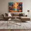 Art mural sur toile Sci Fi Desert oasis palmiers mauve-1772237550