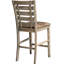 2 chaises de hauteur de comptoir de salle à manger, style américain rustique, dossier en bois massif, couleur brun, coussin rembourré grisâtre, finition laquée, instructions d'installation rapide dans le thème, élégant et pratique