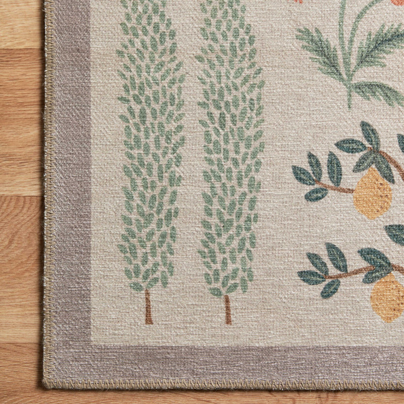 Rifle Paper Co. x Loloi Menagerie MEN-01 Les Fauves Cream Rug, Rectangle 5' x 7'6"