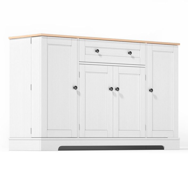 138cm Sideboard, White/Natural
