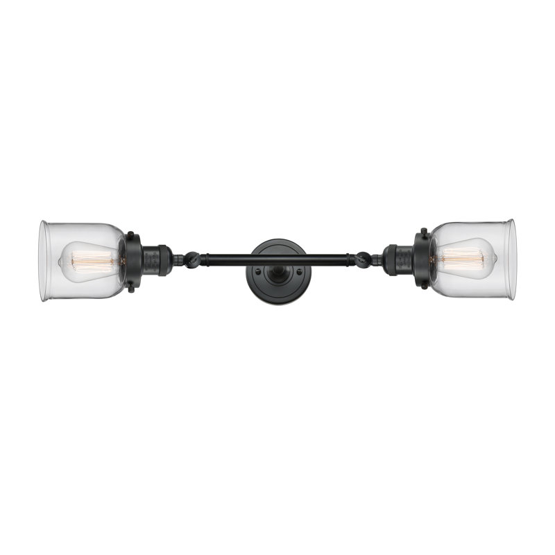 ClipperCove 2 - Light Dimmable Vanity Light, 60 Watt Vintage Incandescent Bulb, Clear, Matte Black