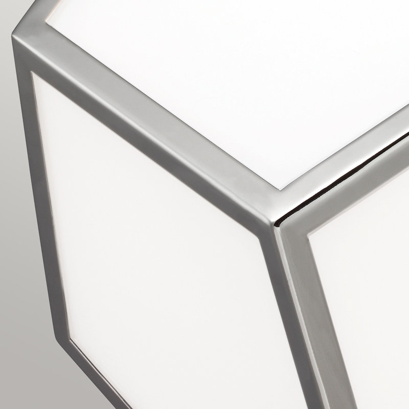 Wells 1 - Light Polished Nickel Geometric Pendant, 49.5cm H x 34.3cm W x 34.3cm D