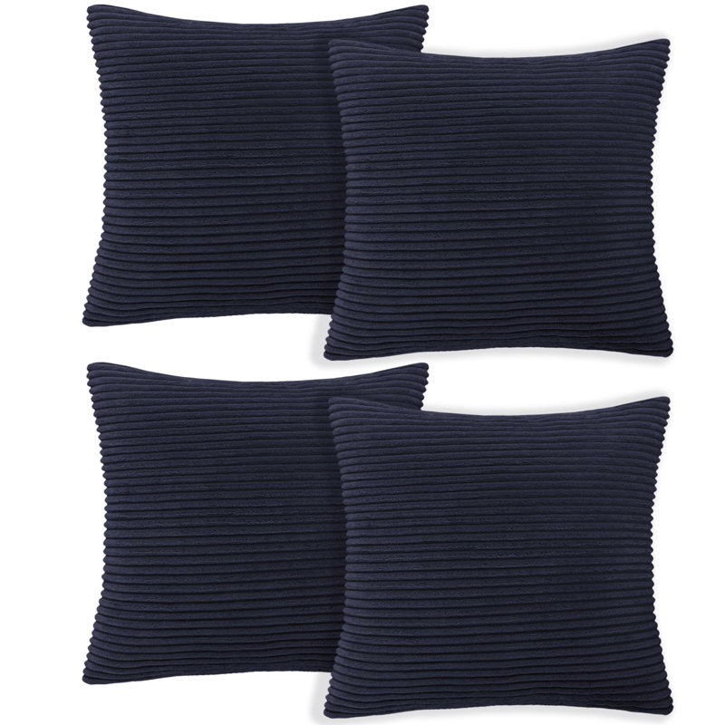 Striped Square Euro Cushion Cover, Navy