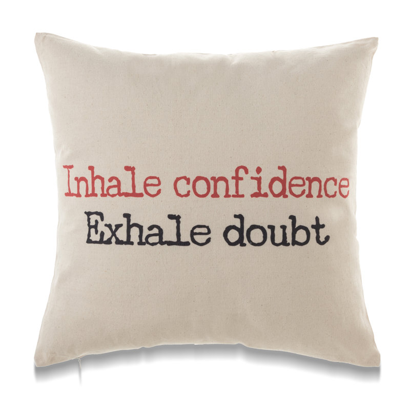Coussin en coton Yoga, Polyester/ Bourre en polyester, H 18 po x l 18 po x P 3 po