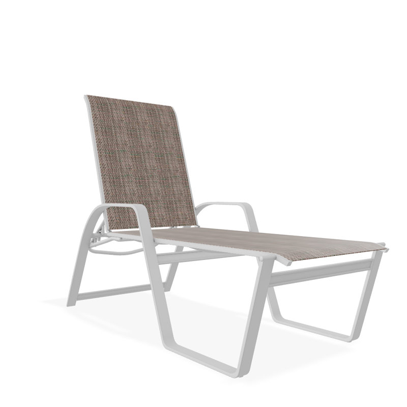 Chaise longue inclinable Holna, Blanc texturé, Bleu pacifique 28D