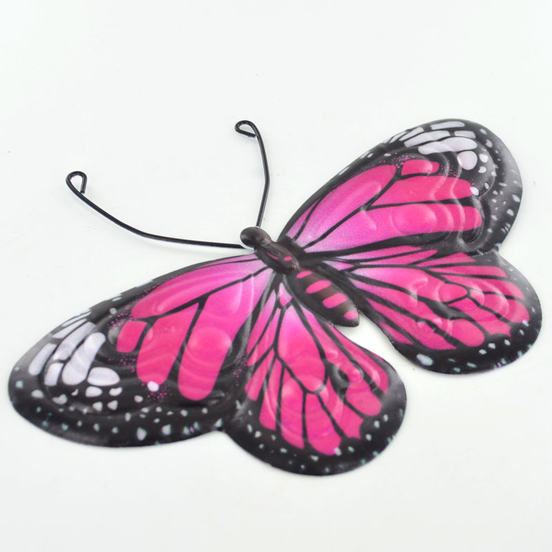 Cuyamaca Insects Weather Resistant Metal Garden Statue, Pink
