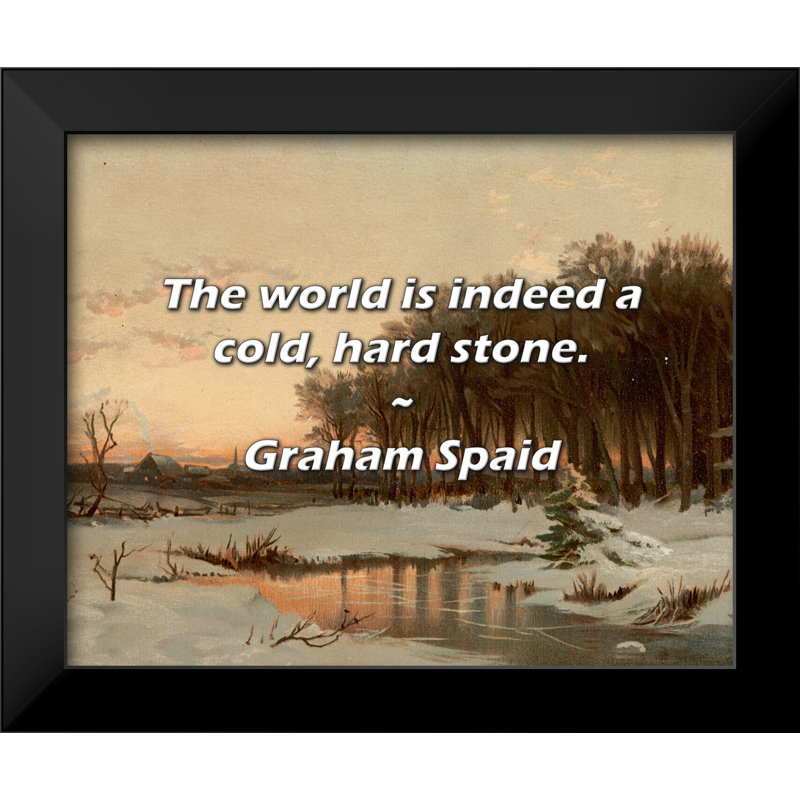 Graham Spaid Quote: The world is indeed a cold, hard stone.