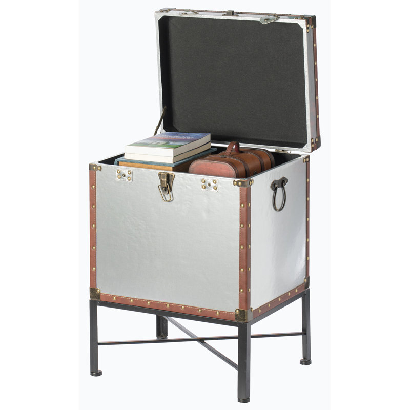 Table de bout avec rangement Agata, Argent