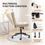 Chaise de bureau rembourrée sans accoudoirs avec roulettes et repose-pieds-777231947