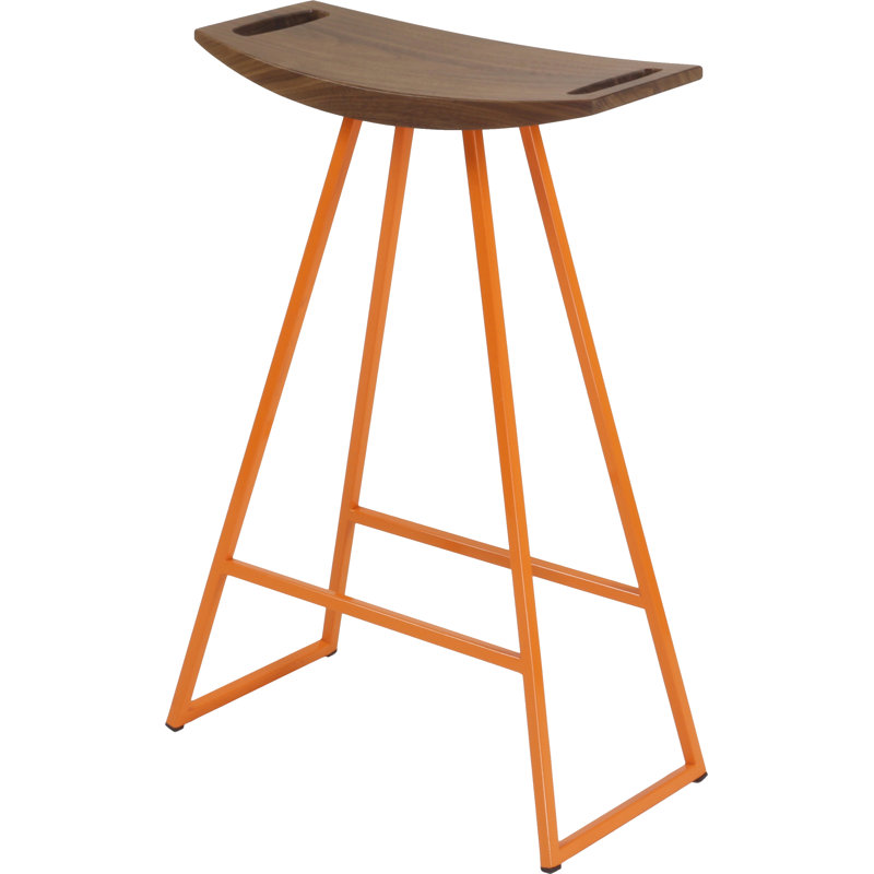 Tabouret de comptoir 24 po Roberts, Orange, Noyer