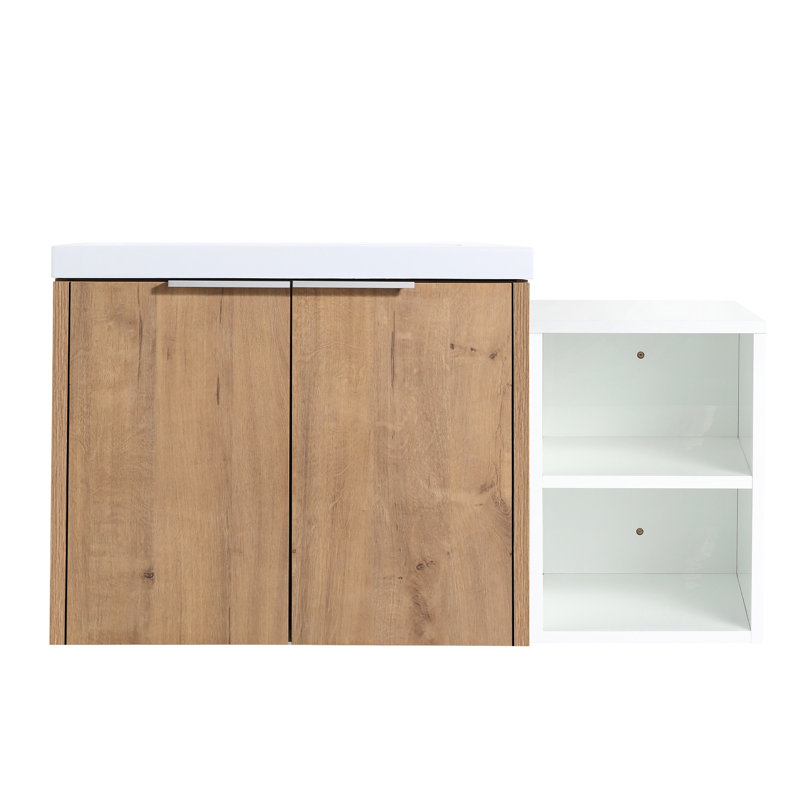 Lavabo de salle de bain mural 36 po, porte à fermeture douce, capacité de rangement suffisante de 36 po avec amplement