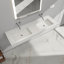 Lavabo de salle de bain mural double 59 po Medunjess, surface solide blanc mat, double lavabo mural-110982234-98387776
