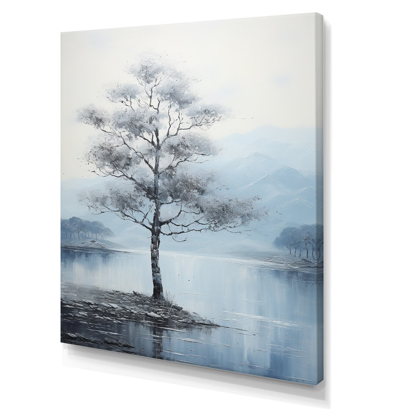 Grey Tree Monochrome Whispers Landscape III - Floral Canvas Prints, H 20 po x l 12 po x P 1 po, Toile tendue
