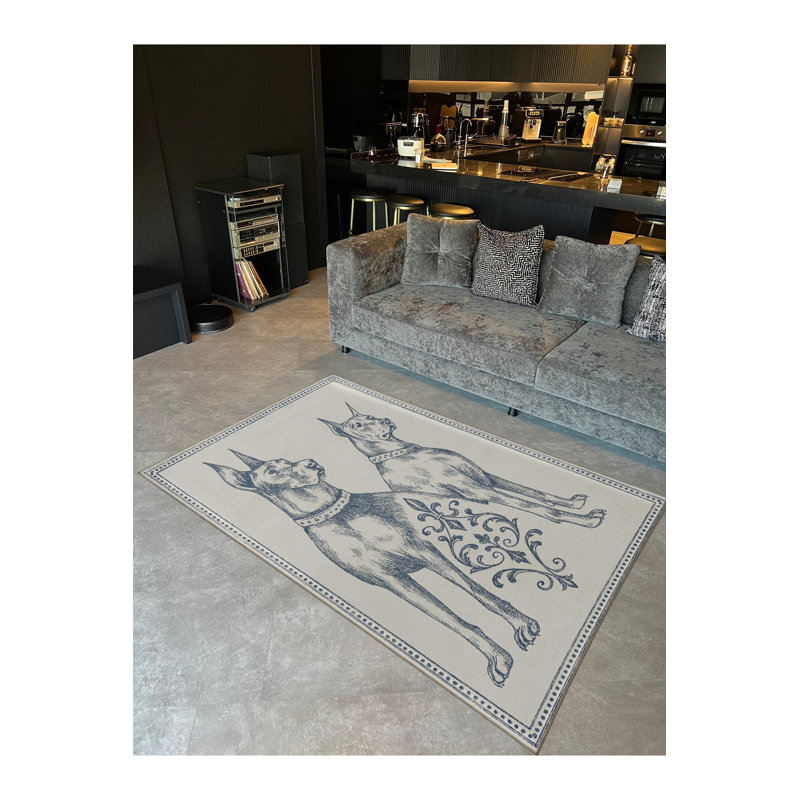 Tapis beige tissé Mosso, 4'11" x 7'7"