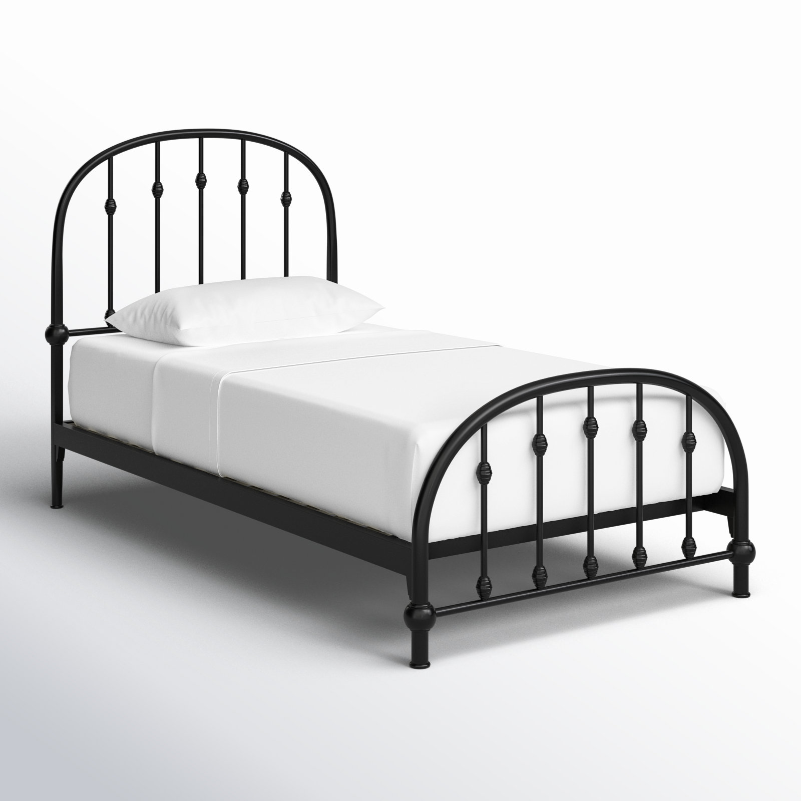 Wadsworth Metal Spindle Bed, Black, Twin