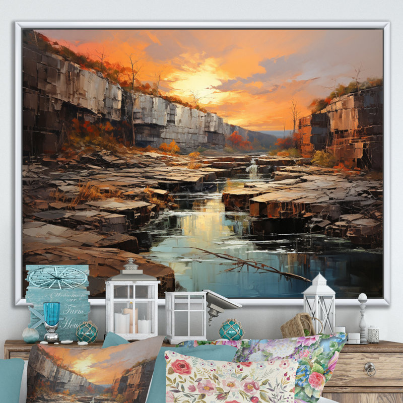 Neveda Canyon Scenery II - impression, Cadre flottant blanc, H 30 po x l 40 po x P 1,5 po