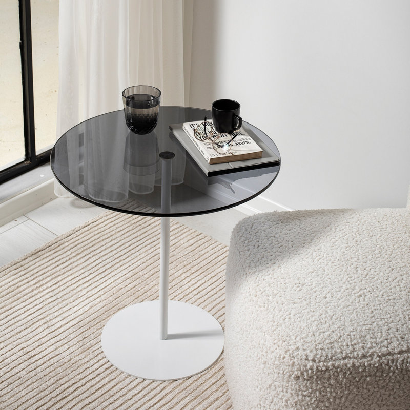 Siyan End Table, White, Dark Grey