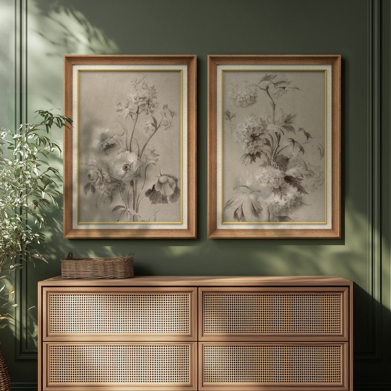 Set of 2 Premium Framed Art Artworks on Premium Canvas with 26"x36" Frame, Natural