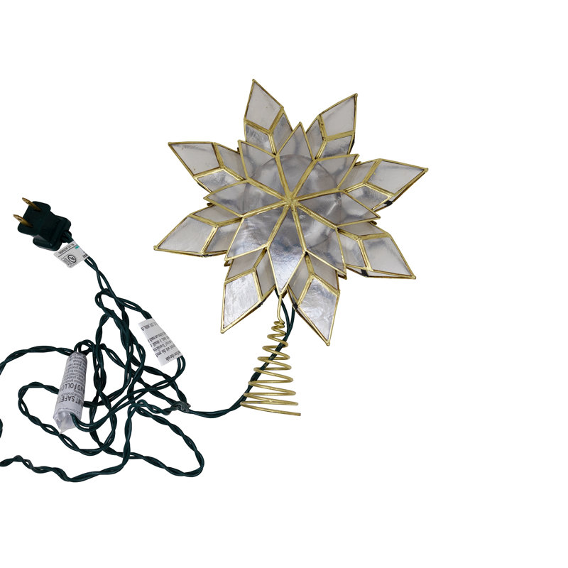 Metal Astrology & Stars Lighted Tree Topper, 9.5" H x 8" W x 3" D, Gold