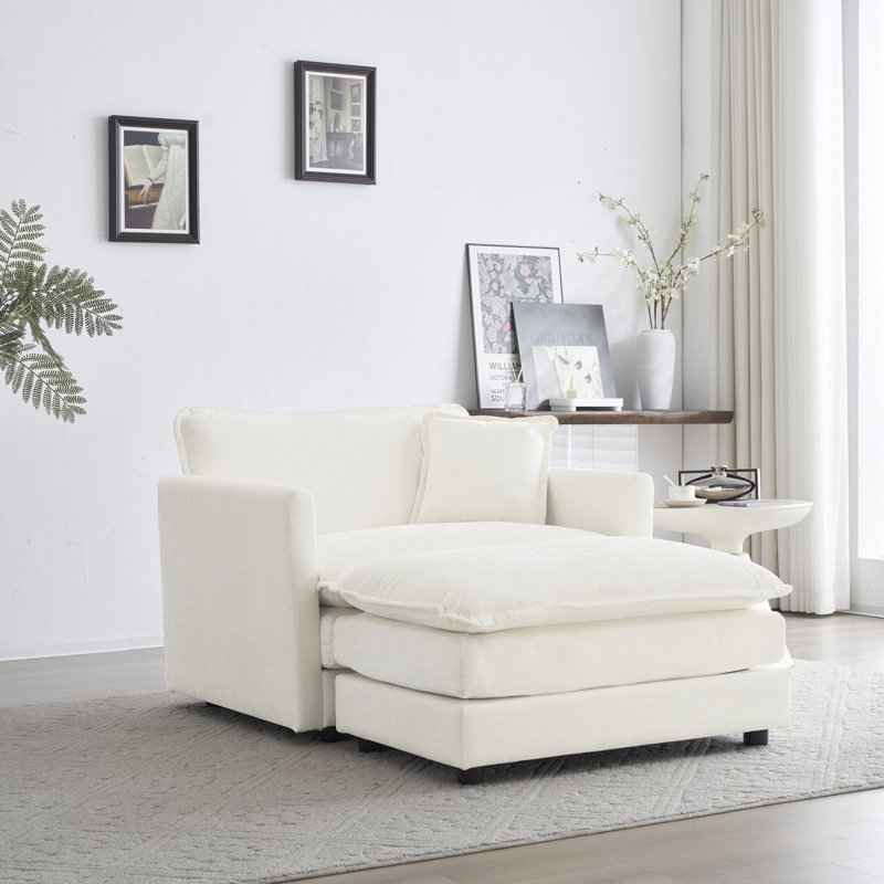 Modern Accent Chair With Ottoman For Living Room