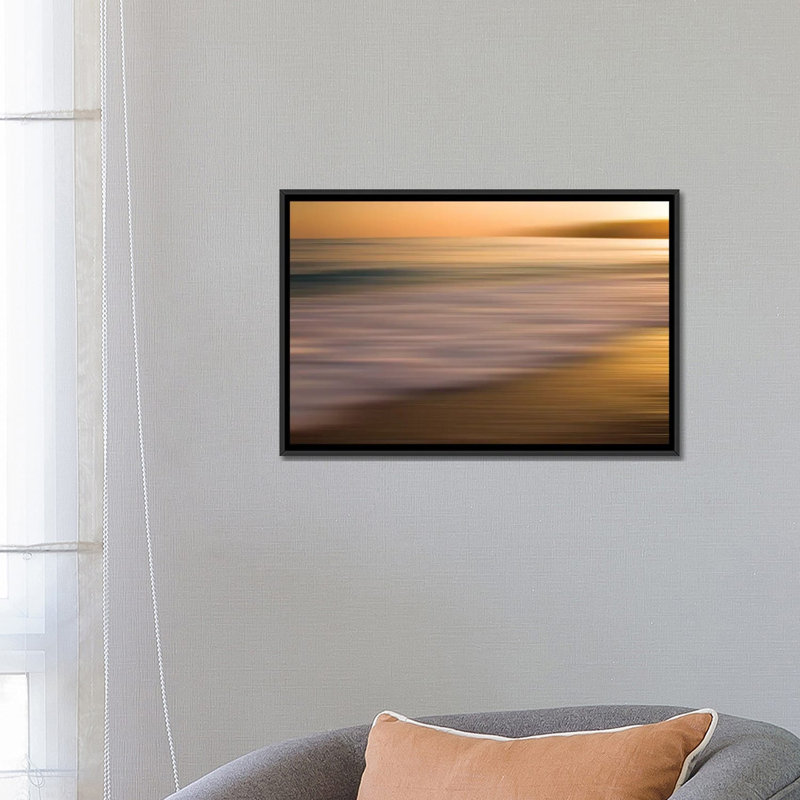 « brillante », impression sur toile, H 18 po x l 26 po x P 1,5 po, Pas de tapis, Toile encadrée noire