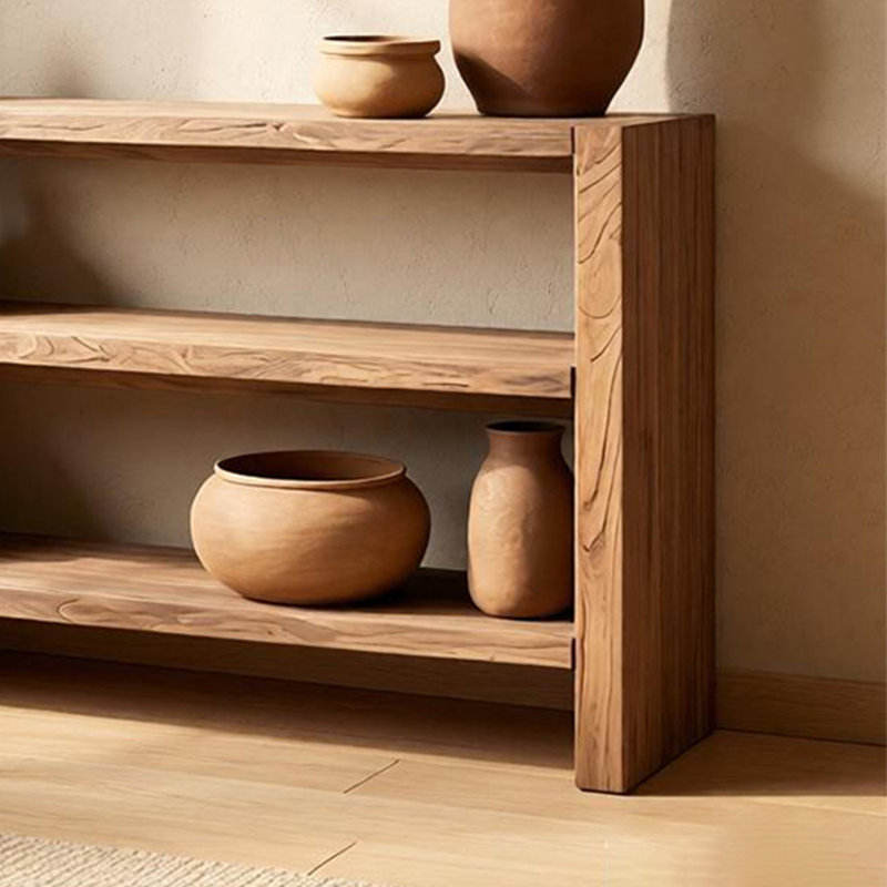 Étagère de rangement sur pied de style zen, H 27,55 po x l 39,37 po x P 13,77 po