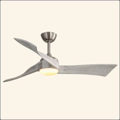 52 Inch Brushed Nickel Ceiling Fan Light With 6 Speed Remote Energy-Saving DC Motor