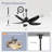 42" IP44 Waterproof  Plug-In Outdoor Indoor Ceiling Fan With Light And Remote Control
