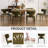 Modern Scandinavian Fabric Upholstered Dining Chairs Curved Backrest Metal Frame Kitchen and Dining Room Chairs, Green Side Chairs-148177368