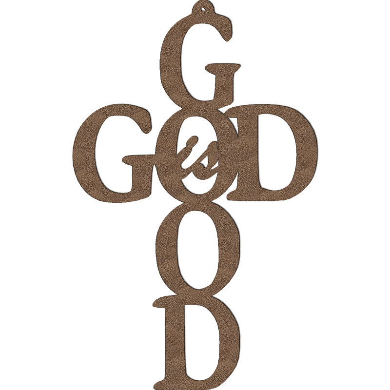 God Is Good Cross Wall Décor, Copper, 21" H x 13" W x 0.06" D
