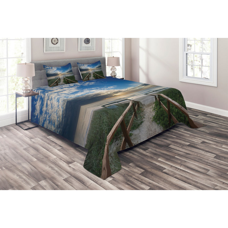 Island Coastal Coverlet, King Bedspread + 2 Shams