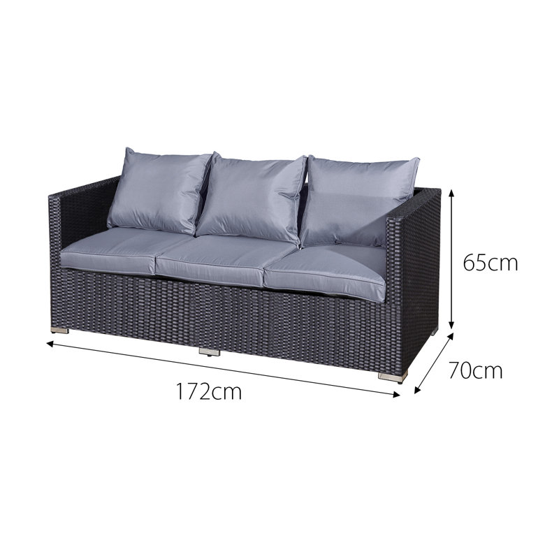 Oseasons® Chaunci Rattan 5 Seat Lounge Sofa Set in Black