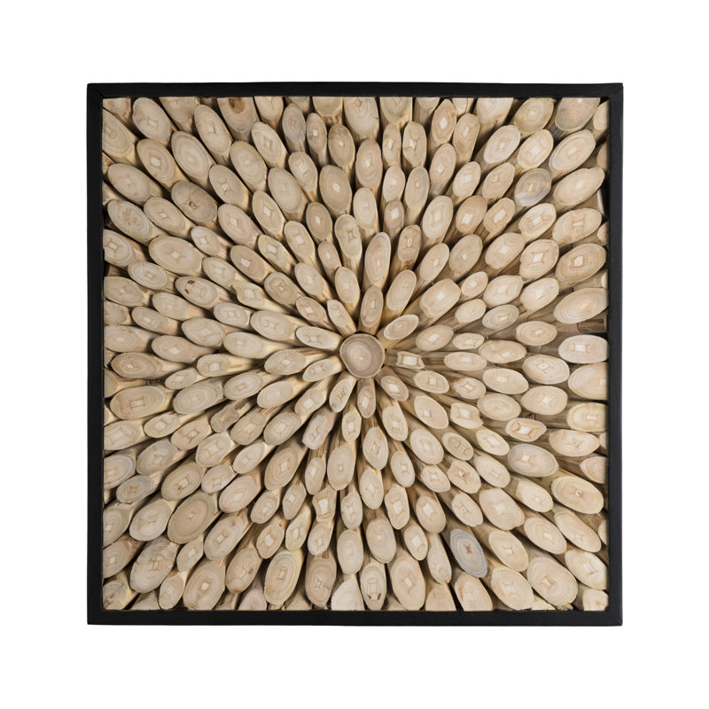 Handmade Abstract Wall Decor on Solid Wood, 60 cm H  x 60 cm W x 4 cm D 