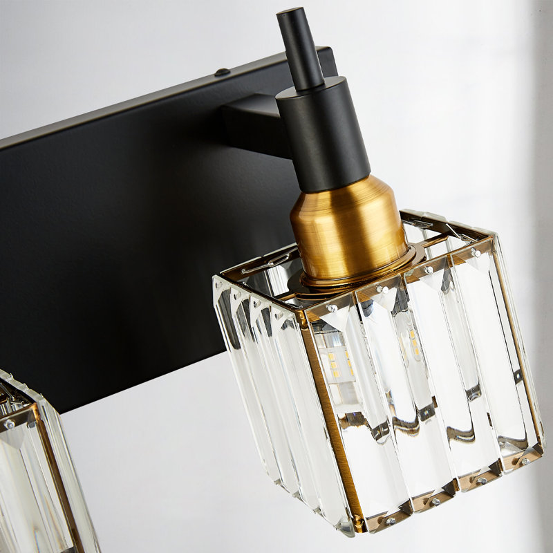 Taevion Dimmable Vanity Light, Black/Gold, 4 Lights
