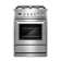 Cosmo 24 in. Nebula Collection 2.73 cu. ft. Gas Range, 4 Burners, Rapid Convection Oven, Cast Iron Grates in Stainless Steel