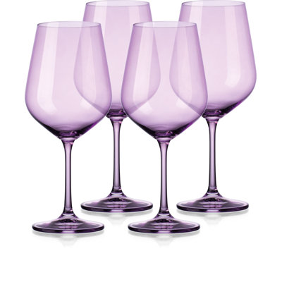 Set Of Four Translucent Large Wine Glasses