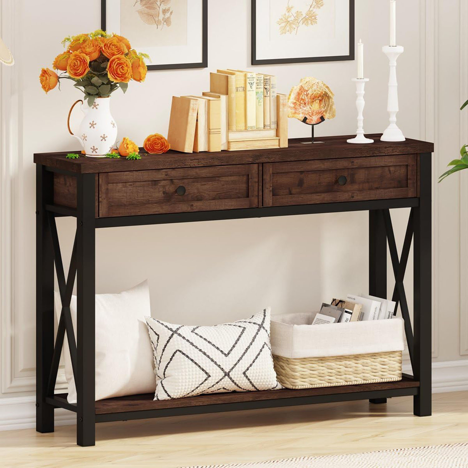 17 Stories Room, Farmhouse Entry Tables For Hallway, | Wayfair