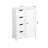 White Bathroom Storage Cabinet With Adjustable Shelf - Drawers For Organizing, Construction Modern In And Drawers, Solid Material Long-Term Use