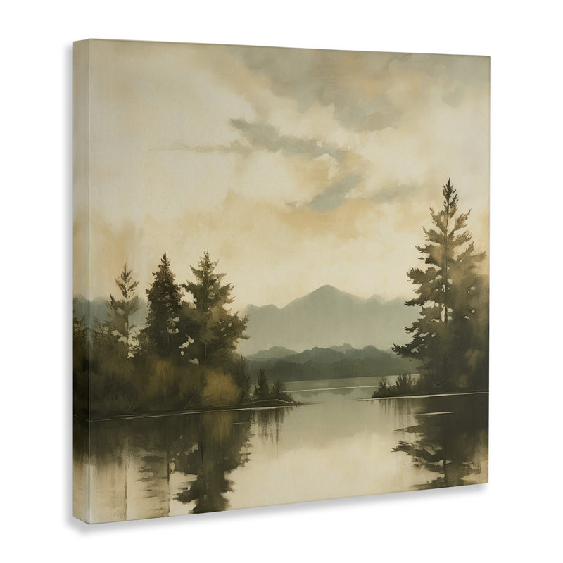 «Soft Soft Beige Mountain Scenery» par Irena Orlov, reproduction d'art sur toile tendue, H 17 po x l 17 po