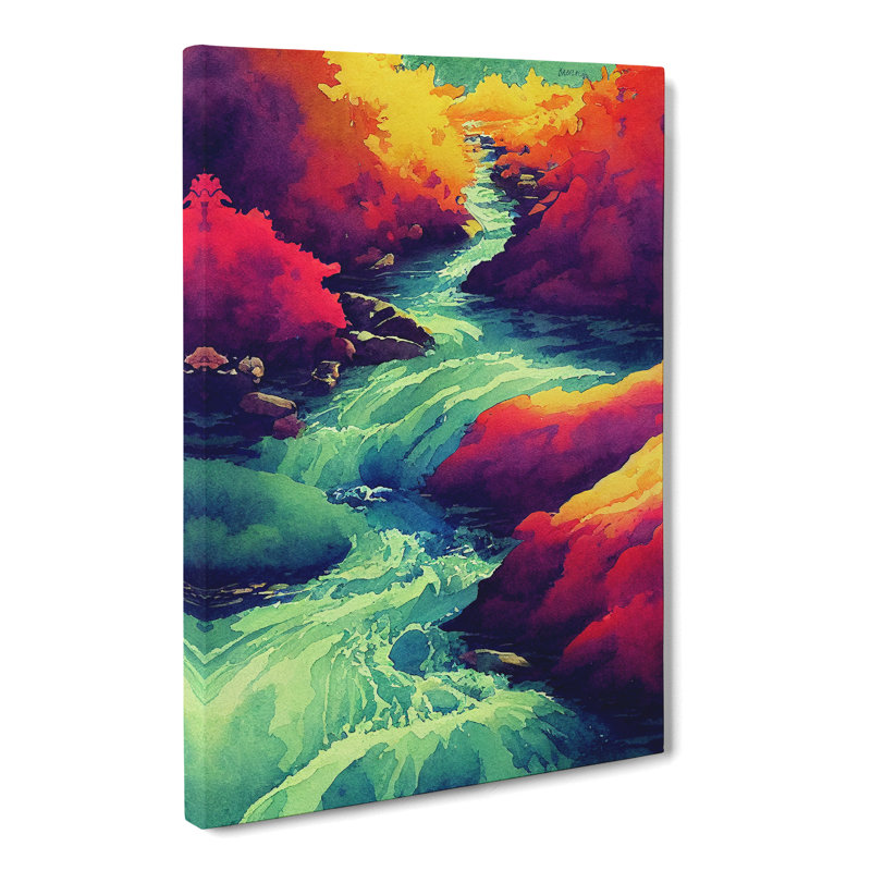 Watercolour Stream Vol.2 - Wrapped Canvas, 76cm H x 50cm W x 3cm D