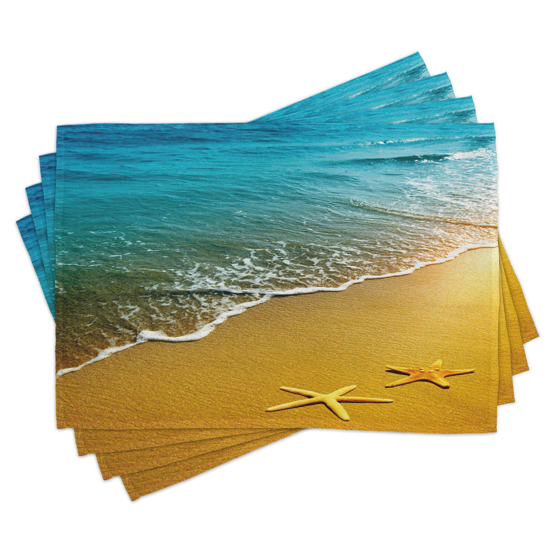 Platzdeckchen 4er-Set, Sommer-Sonnenuntergang, Multicolor