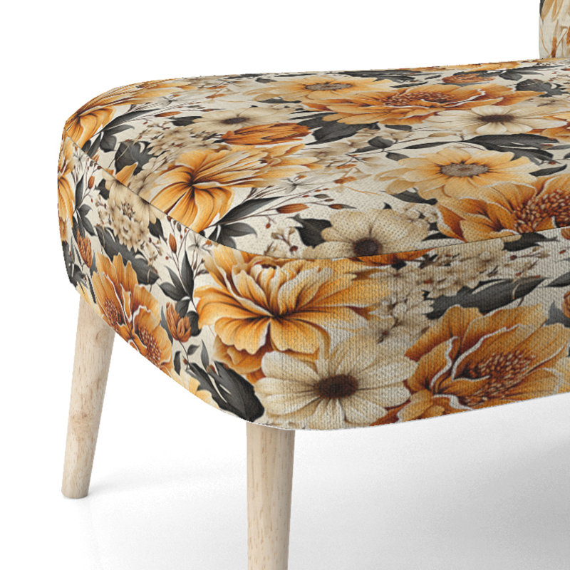 Motif de fleurs d'automne - Chaise d'appoint rembourrée Cottage
