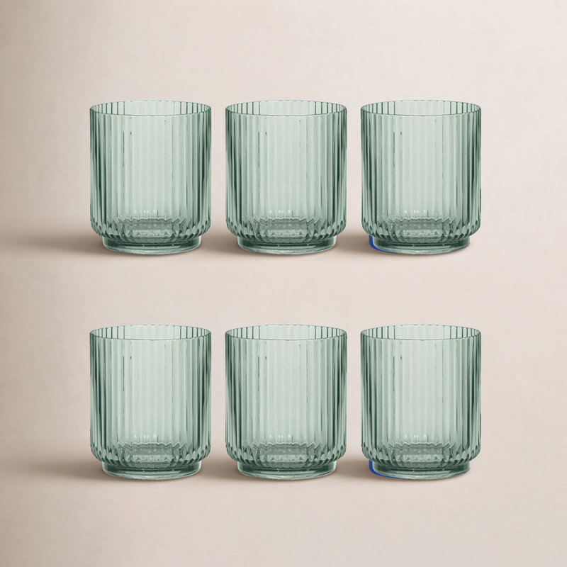 Verre bas en acrylique cannelé Laya, Vert