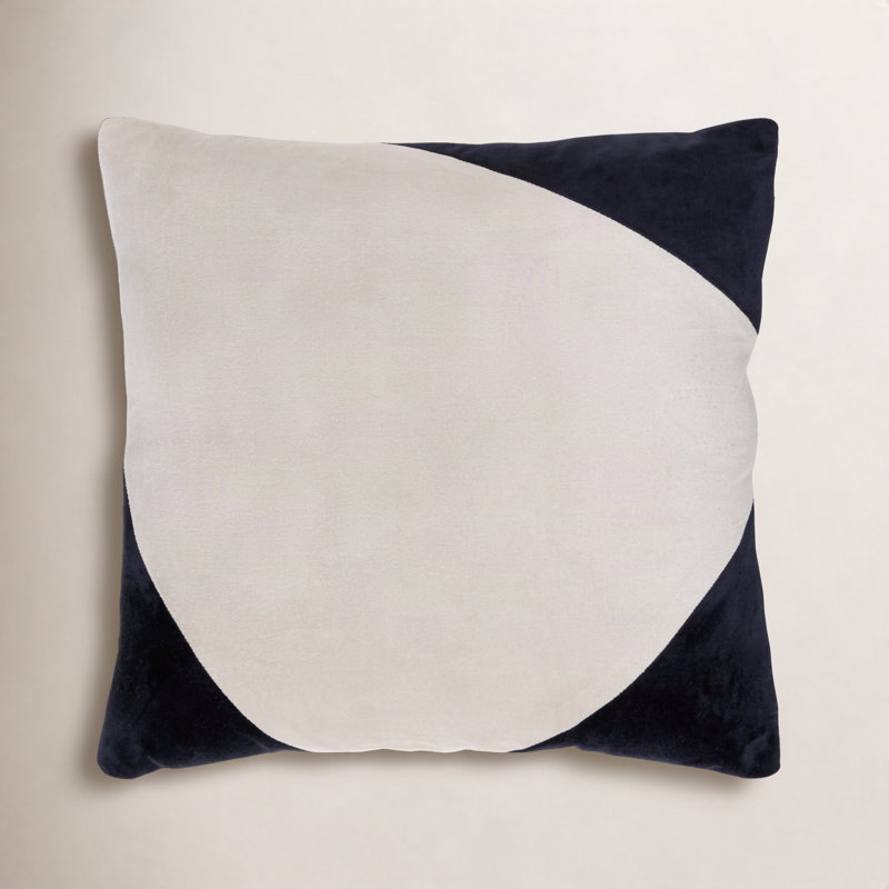 Denny Cotton Pillow Cover, 22" x 22", Pillow Cover Only - No Insert, Black
