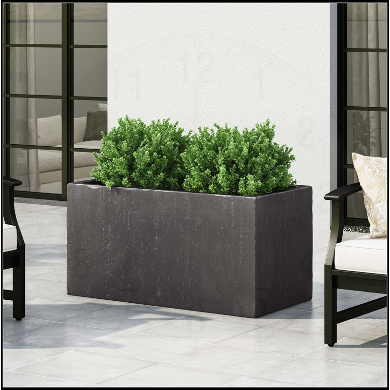 JARDINIER CARRÉ EXTÉRIEUR, H 18 po x l 35,25 po x P 35,25 po, Noir