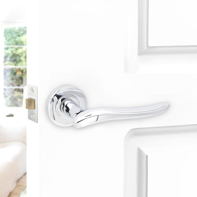 Senza Lever Door Handle, Polished Chrome