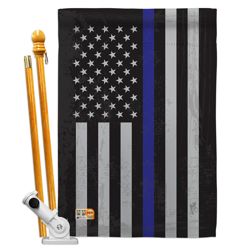Mélange de polyester à 2 côtés 40 x 28 po american à rayures americana ensemble de drapeau